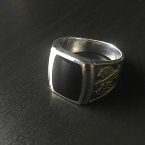Silver Ring With Black Onyx Stone